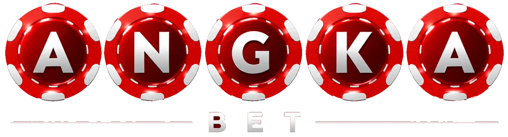 Logo utama ANGKABET emas merah dengan mahkota dan bola 4, 8, 7